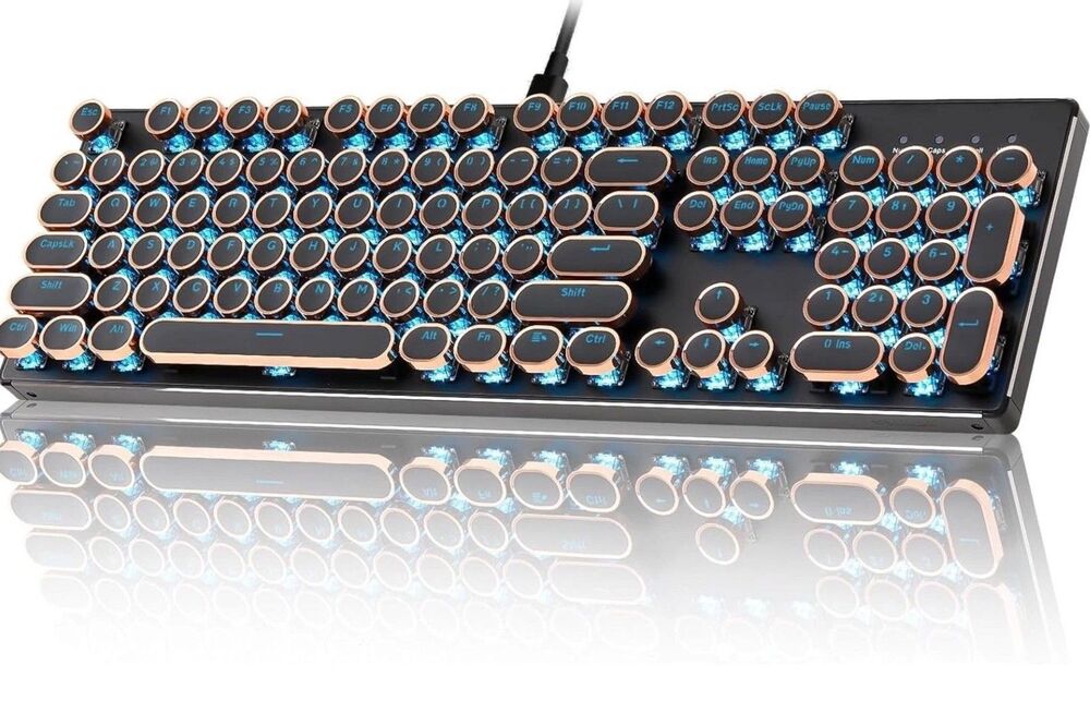 YUNZII QL108 Retro Typewriter Keyboard Black/gold